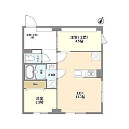 ウェルスクエア目黒 2LDKの間取図画像