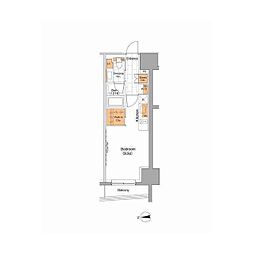 ザ・パークハビオ上野 ワンルームの間取図画像