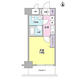 セレーノ品川 1Kの間取図画像