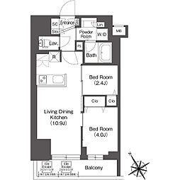 BluRock後楽園 2LDKの間取図画像
