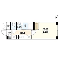 WELLSQUAREISM明大前 1Kの間取図画像
