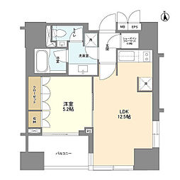LaSante麻布十番 1LDKの間取図画像