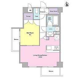 CITYCURRENT代官山 1LDKの間取図画像