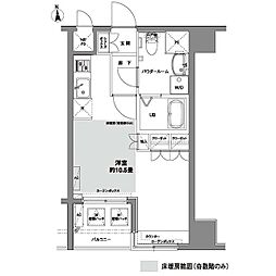 コンフォリア芝公園 ワンルームの間取図画像