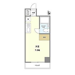 アルモニコンフォール ワンルームの間取図画像