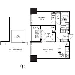 COMFORIA大宮 2LDKの間取図画像