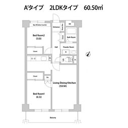 セレッソ幡ケ谷 2LDKの間取図画像