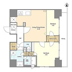 TSResidence北上野 2LDKの間取図画像