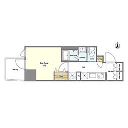 TSResidence北上野 1Kの間取図画像