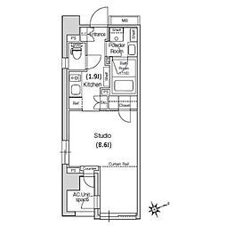 スタイリオ元住吉2 1Kの間取図画像