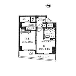 シルフィード南平台 1DKの間取図画像