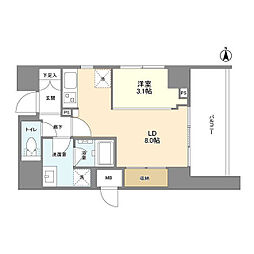 ONEROOFFLATTOGOSHI 1DKの間取図画像