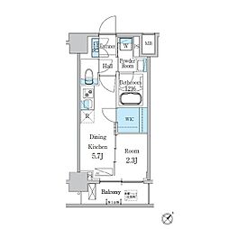デュオフラッツ一之江West 1DKの間取図画像