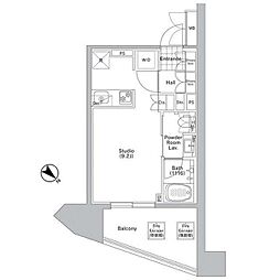 コンフォリア渋谷ウエスト ワンルームの間取図画像