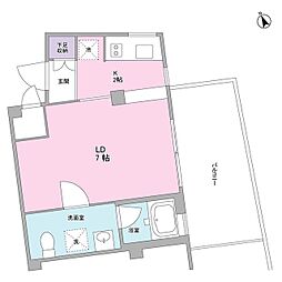 ソヨカゼテラス永福町 1Kの間取図画像
