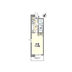 ヴィエント中目黒 1Kの間取図画像