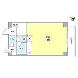 サンヒルズ用賀 ワンルームの間取図画像
