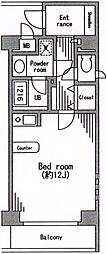 シティテラス田町 ワンルームの間取図画像