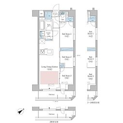 アーバネックス早稲田 3LDKの間取図画像