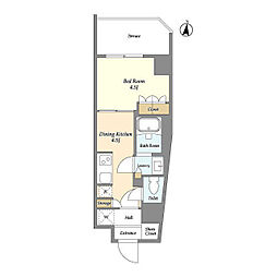 GRANPASEO清澄白河2 1DKの間取図画像