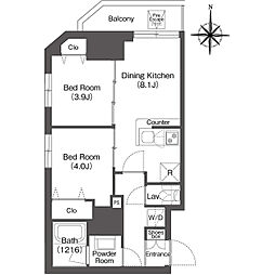 COMFORIALIV西蒲田 2DKの間取図画像