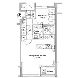 代官山BLESS 1LDKの間取図画像