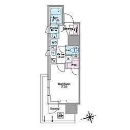 COMFORIA東新宿ステーションフロント 1Kの間取図画像