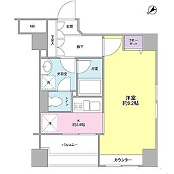 AKレジデンス 1Kの間取図画像