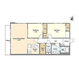 Blanche 2LDKの間取図画像