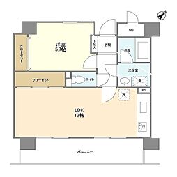 エクセルシオール藤沢 1LDKの間取図画像
