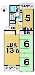 オリエンタルコーポ 3LDKの間取図画像