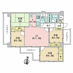 コスモ西亀有 4LDKの間取図画像