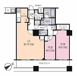ザ・パークハウス西新宿タワー60 2LDKの間取図画像