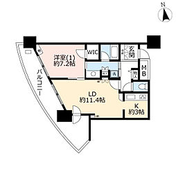 イーストコア曳舟二番館 1LDKの間取図画像