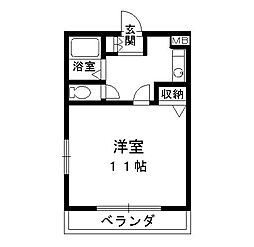 ドミール橘東岸和田 ワンルームの間取図画像