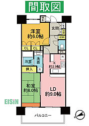 グリーンミユキ古河 2LDKの間取図画像