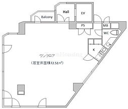 第2淺見ビル ワンルームの間取図画像