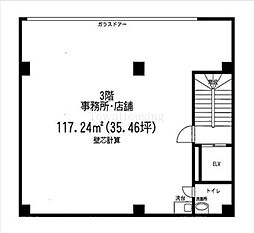 金原ビル ワンルームの間取図画像
