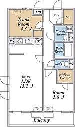 (仮称)リブリ・相模原市南区東林間(10)AA04689 1SLDKの間取図画像