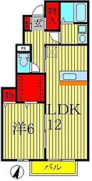 ノールメゾンI 1階1LDKの間取り