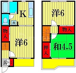 シティハイツ・山崎　Ｂ棟 2階3Kの間取り