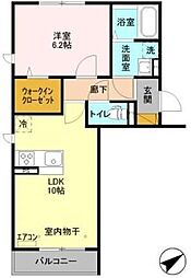 アステールピュールM 1階1LDKの間取り