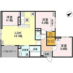 モンステラ 2階3LDKの間取り