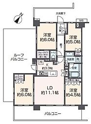 ジオ八潮イーストレジデンス 7階4LDKの間取り