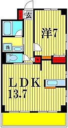 ビラブリス 1階1LDKの間取り