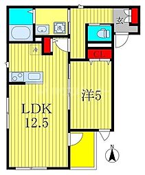 (仮称)エルフォII 3階1LDKの間取り