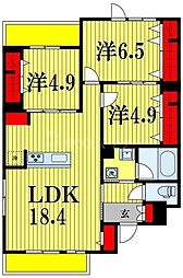 Campana Otakanomori 1階3LDKの間取り
