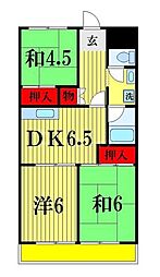 第8泉マンション 5階3DKの間取り