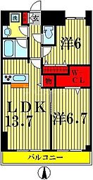アンクレージュ 7階2LDKの間取り