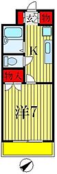 ノースウェーブ 2階1Kの間取り